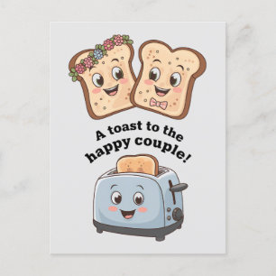 Een Toast Aan Het Gelukkige Paar Grappig Huwelijk Briefkaart