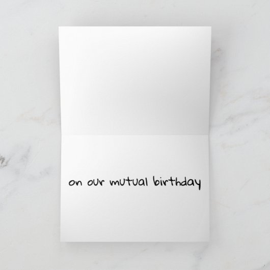 **EEN TOAST AAN ONS** OP ONZE "WEDERZIJDSE TWEEDE  KAART (Binnen)