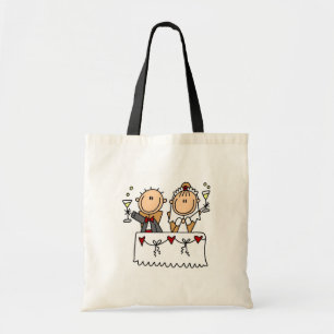 Een toast naar de bride en de groomzak tote bag