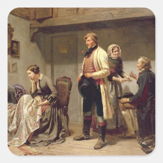 Een toast naar het koppel. vierkante sticker (Voorkant)