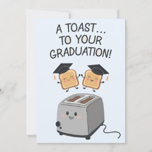 Een toast op je Afstuderen, leuke familie vrienden Feestdagenkaart