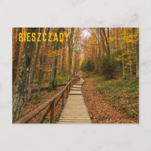 Een tocht door het herfstbos. briefkaart