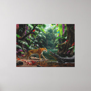 “Een Toevallige Ontmoeting” – Kleurrijk Natuurport Canvas Afdruk