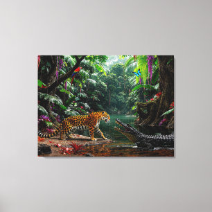 “Een Toevallige Ontmoeting” – Kleurrijk Natuurport Canvas Afdruk