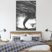 een tornado op een realistische weg canvas afdruk (Insitu (Slaapkamer))