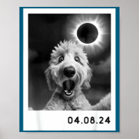 Een totale zonsverduistering Goldendoodle-hond