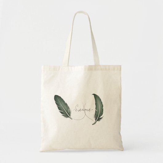 Een tote tas met een minimalistisch bladontwerp er (Voorkant)