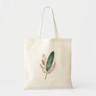 Een tote tas met een minimalistisch veerpatroon
