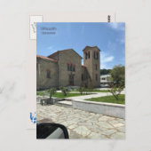 Een traditionele Griekse kerk in het moderne Olymp Briefkaart (Voorkant / Achterkant)