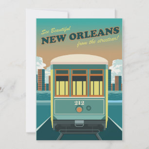 Een tram in New Orleans Kaart