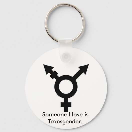 Een transsymbool, iemand van wie ik hou is Transge Sleutelhanger (Voorkant)