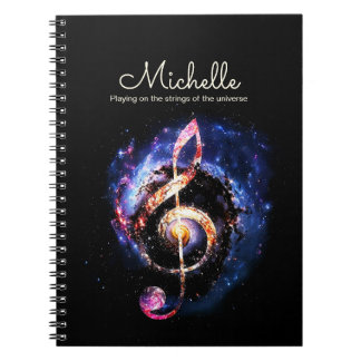 Een Treble Clef in een Galactische Spiraal. Ruimte Notitieboek
