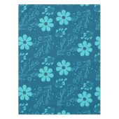 Een trendy cyaankleurige bloemendesign tafelkleed (Voorkant)