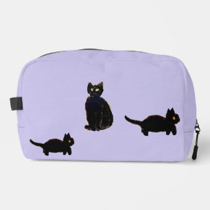Een trio van Schattigee zwarte katten Toilettasje