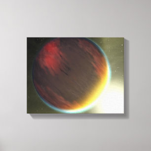 Een troebele Jupiter-achtige planeet die ronddraai Canvas Afdruk