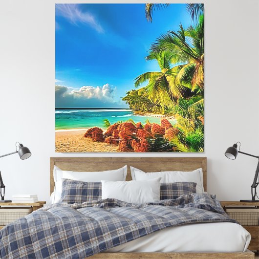Een tropisch paradijs. canvas afdruk (Insitu (Slaapkamer))