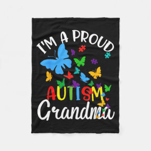 Een trotse autisme-oma puzzel lint vlinder fleece deken
