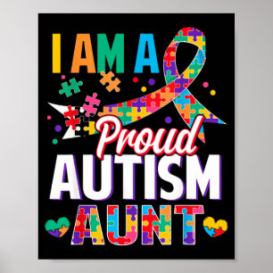 Een trotse autisme tante autisme bewustzijn puzzel poster