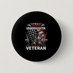 Een trotse kleindochter van een veteraan veteranen ronde button 5,7 cm