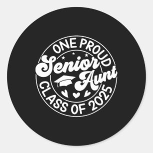 Een trotse senior tante Cl van 2025 familie Afstud Ronde Sticker
