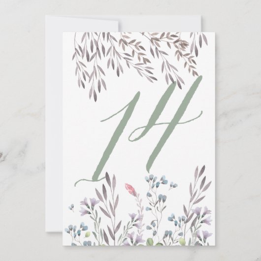 Een trouwtafel met wilde bloemen No. 14 dubbelzijd Kaart (Achterkant)