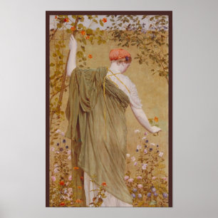 Een tuin door Albert Joseph Moore, vintage portret Poster