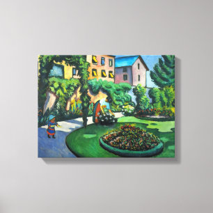 Een tuin, Gartenbild door August Macke, Vintage Ar Canvas Afdruk