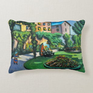 Een tuin, Gartenbild door August Macke, Vintage Ar Decoratief Kussen