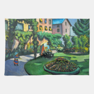 Een tuin, Gartenbild door August Macke, Vintage Ar Theedoek