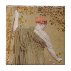 Een tuin van Albert Joseph Moore, vintage portret Tegeltje