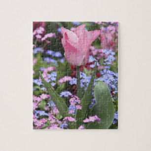 Een tulp bij Luxembourg Tuinen, Parijs, Frankrijk Legpuzzel