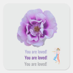 Een tulp bloem vierkante sticker