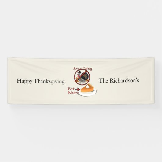 Een Turkije eten meer geld Spandoek (Horizontaal)