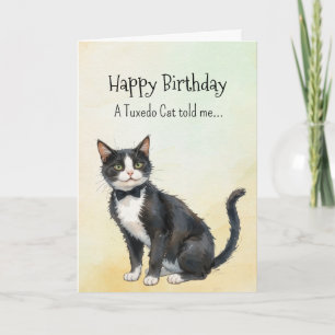 Een Tuxedo Kat Persoonlijkheid Verjaardag Dier Kaart