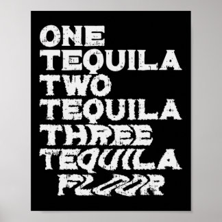 Een Twee Drie Tequila Vloer Grappig Mexicaans Fees Poster