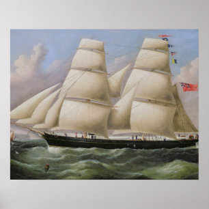 Een tweedehands Schooner van Dover (olie op canvas Poster