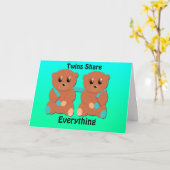 Een tweeling deelt alles kaart (Gele Bloem)