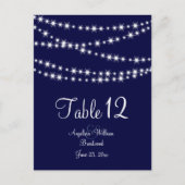 Een Twinkle Lights Table Number (marine) Briefkaart (Voorkant)