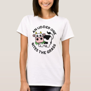 Een udder betrapt de grass Funny Koe pun T-shirt
