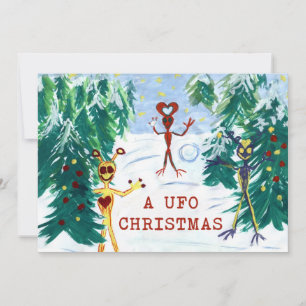 Een UFO-kerst Feestdagenkaart