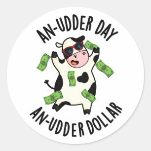 Een uierdag en een Koe van een uier Ronde Sticker