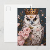 Een uil met een kroon briefkaart (Voorkant / Achterkant)
