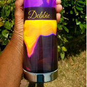 Een uitbarsting van Paarse en geel Waterfles