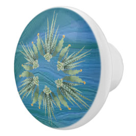 Een uitbarsting van veren keramische knop / pull