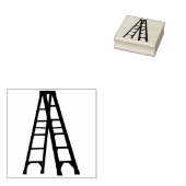 Een uitgebreide trapladder 	rubberstempel (Gestempeld)