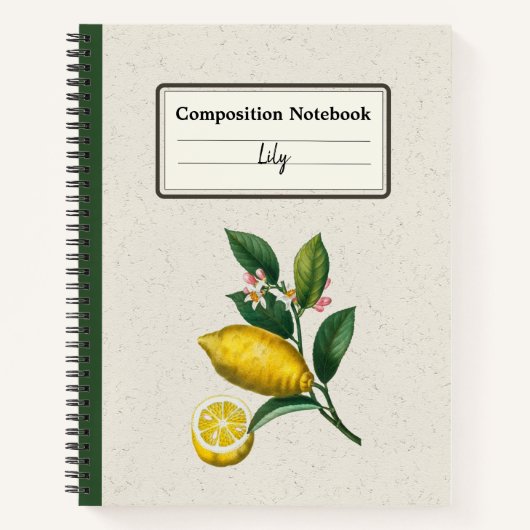Een uitgebreide versie van Lemon Personalized Comp Notitieboek (Voorkant)