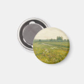 Een uitgestrekt weidelandschap met ganzen magneet (Voorkant / Achterkant)