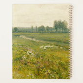 Een uitgestrekt weidelandschap met ganzen planner (Achterkant)