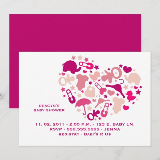 Een uitnodigende uitnodiging voor moederliefde (Voorkant / Achterkant)