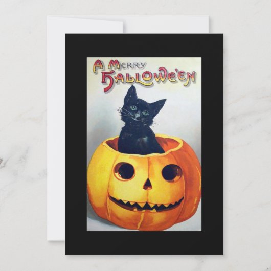 Een uitnodiging van het Kat van Halloween Happy (Voorkant)